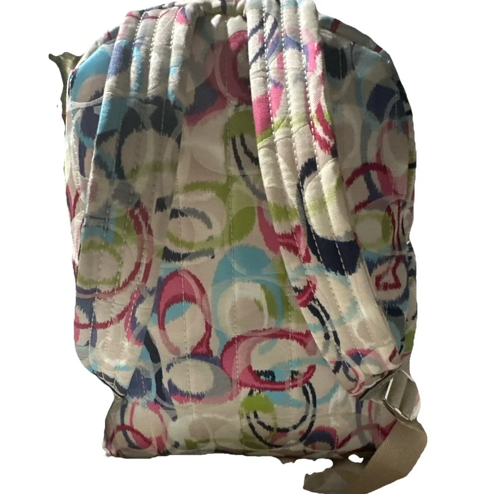 Y2K Coach Backpack Poppy Ikat With 2 Authentic‎ Charms  